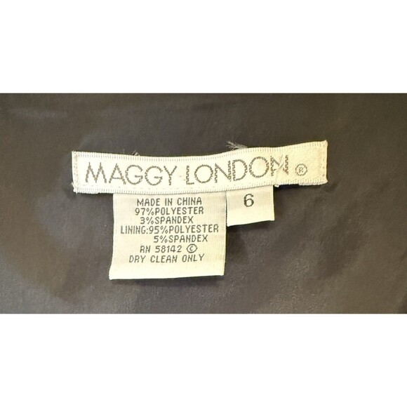 Maggy London Women’s Size 6 Black White Floral Print Sheath Dress Cap - Picture 3 of 8